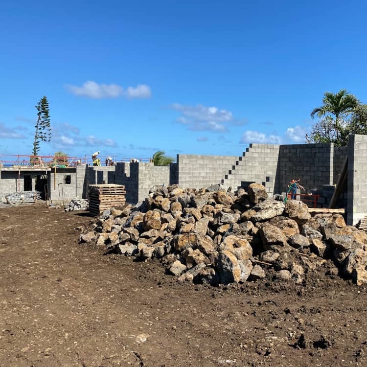 North side of the construction